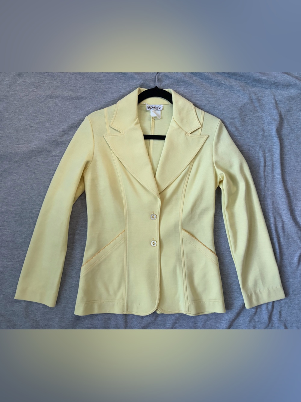 Vintage Women’s Butter Yellow Tailored Blazer Jacket and skirt set